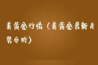 美黄金期货行情查询(美黄金期货交易分析)