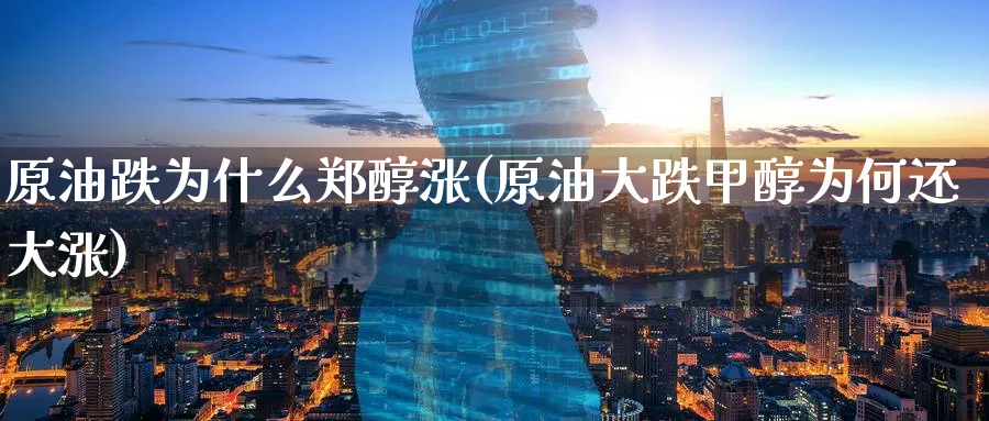 原油跌为什么郑醇涨(原油大跌甲醇为何还大涨)