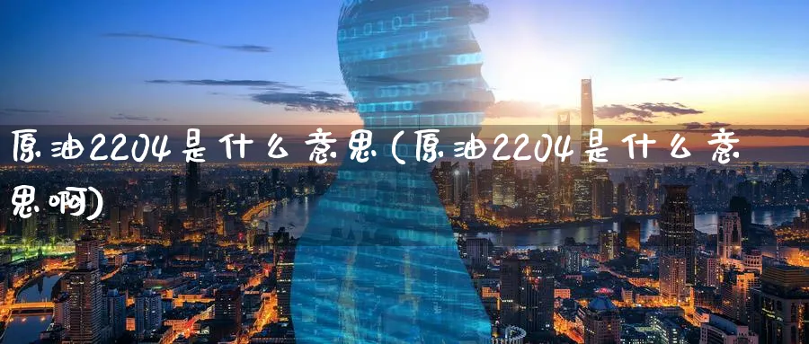 原油2204是什么意思(原油2204是什么意思啊)
