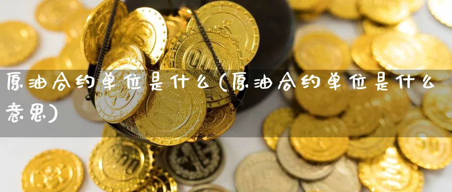 原油合约单位是什么(原油合约单位是什么意思)