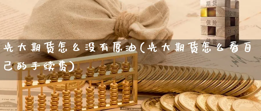 光大期货怎么没有原油(光大期货怎么看自己的手续费)